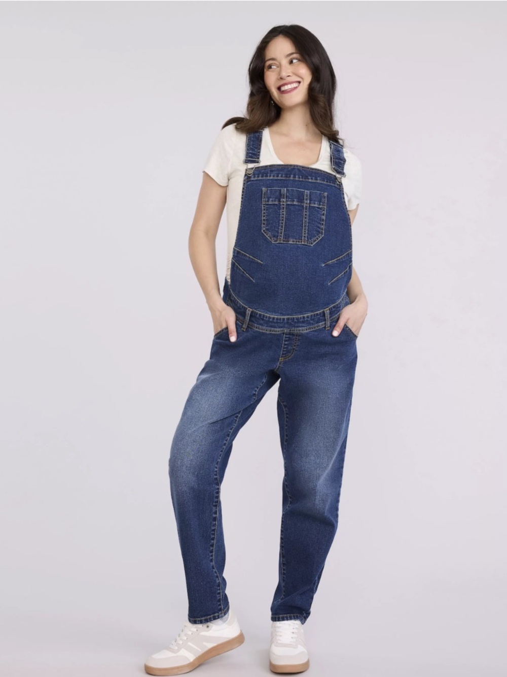 Motherhood Dark Blue Denim Overalls